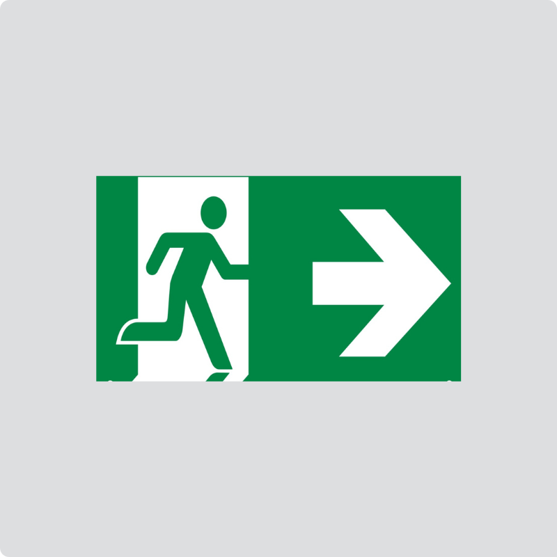 EXIT Directional Arrow Sticker – Right Arrow (Legend Label)