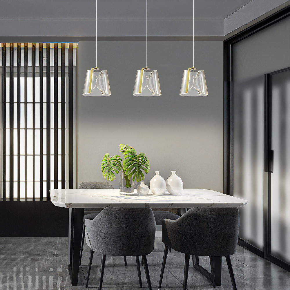 Marika 15.5W LED Pendant Light – Modern 3 Hanging Units, Luxurious Gold Finish