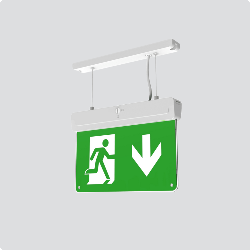 LED Emergency Exit Sign – Double Sided – 3W – 3 Hours – 5-in-1 Mounting