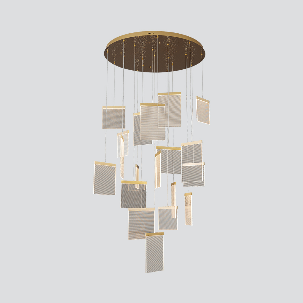 Laurel Luxury Gold LED Chandelier - 89W - Ideal for Majlis & High Ceilings