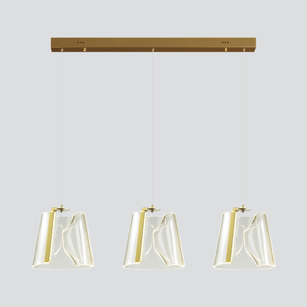 Marika 15.5W LED Pendant Light – Modern 3 Hanging Units, Luxurious Gold Finish